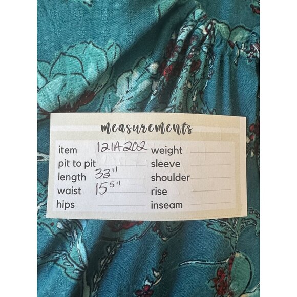 NWT Band Of The Free Large In Floral Print Boho Teal Red Aqua Maxi Skirt - Picture 12 of 16